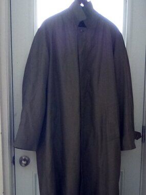 Men's Ralph Lauren Trench Coat Size 42 XL All Weather Zip Out Lining Matching Be
